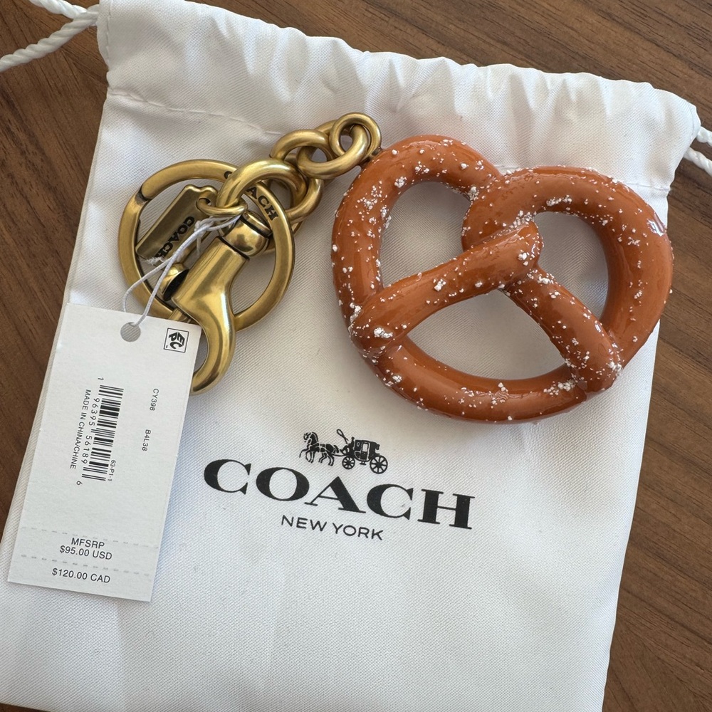 Coach Brown Pretzel Keychain
